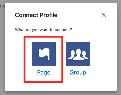 Connect Profileは「Page」を選択。