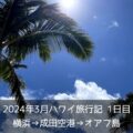 2024年3月ハワイ旅行記 1日目 横浜→成田空港→オアフ島